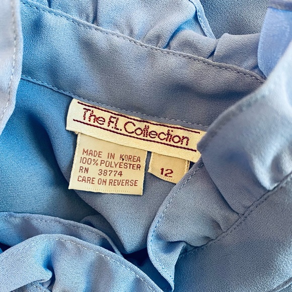 Vintage FL Collections periwinkle dress size 12 100% polyester - Picture 5 of 6